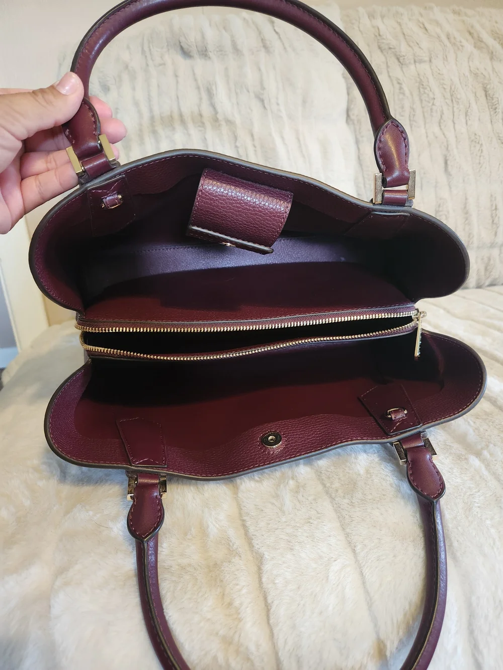 Michael Kors Women's Burgundy Leather Satchel